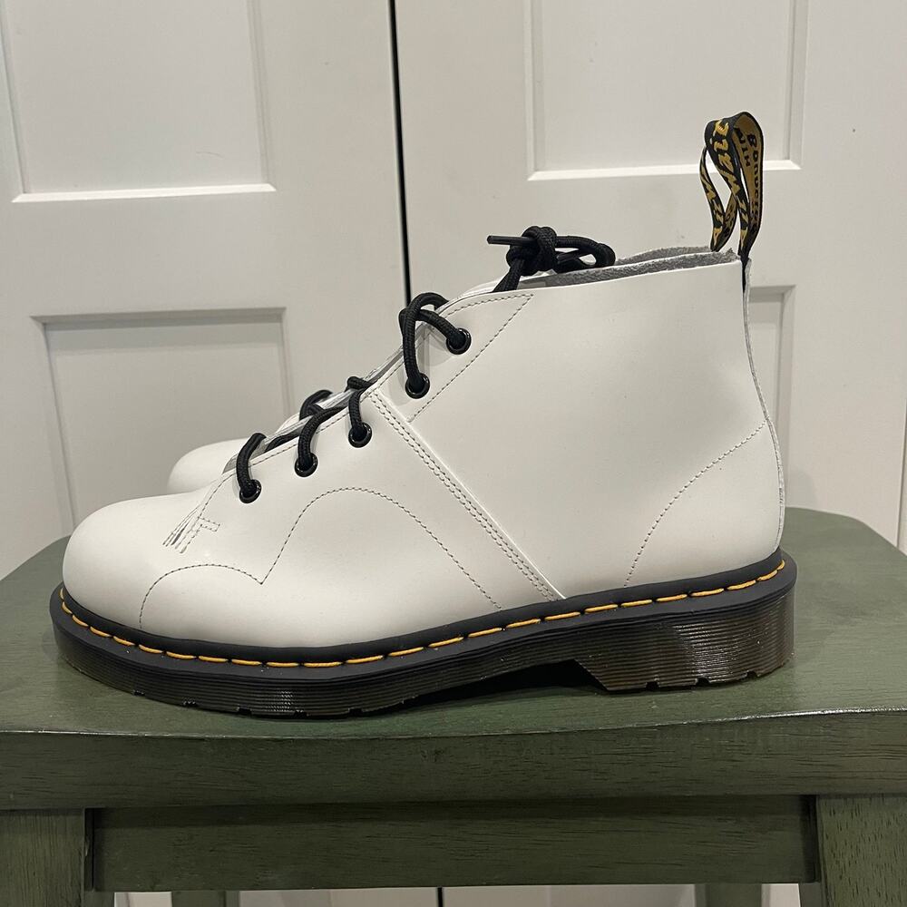 New Dr. Martens Smooth Church Leather Monkey Boots White Size 11 26741100